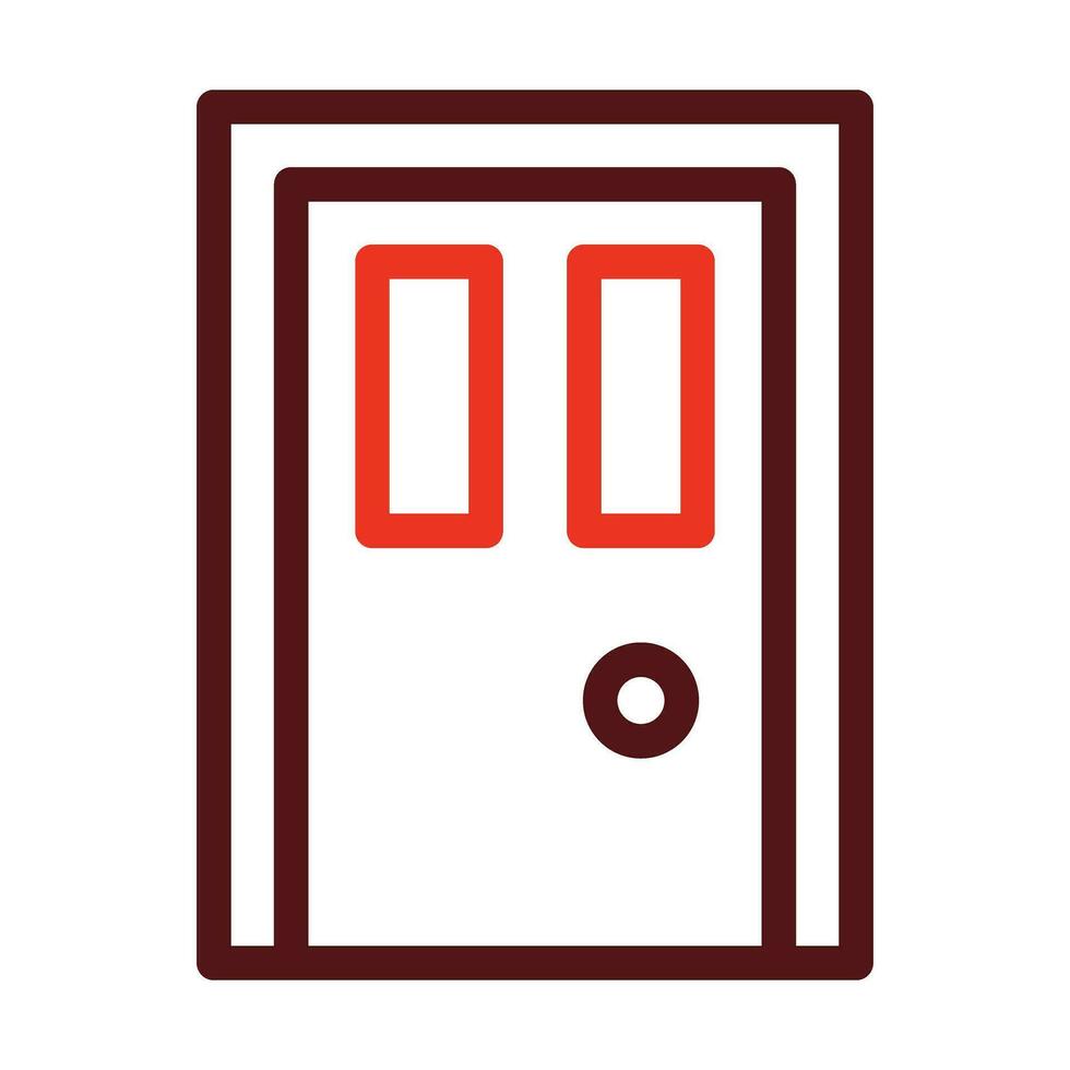 Door Vector Thick Line Two Color Icons For Personal And Commercial Use.