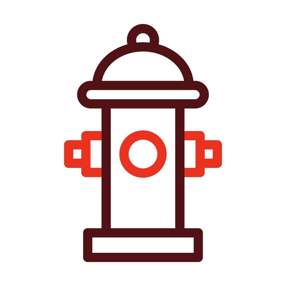 Fire Hydrant Vector Thick Line Two Color Icons For Personal And Commercial Use.