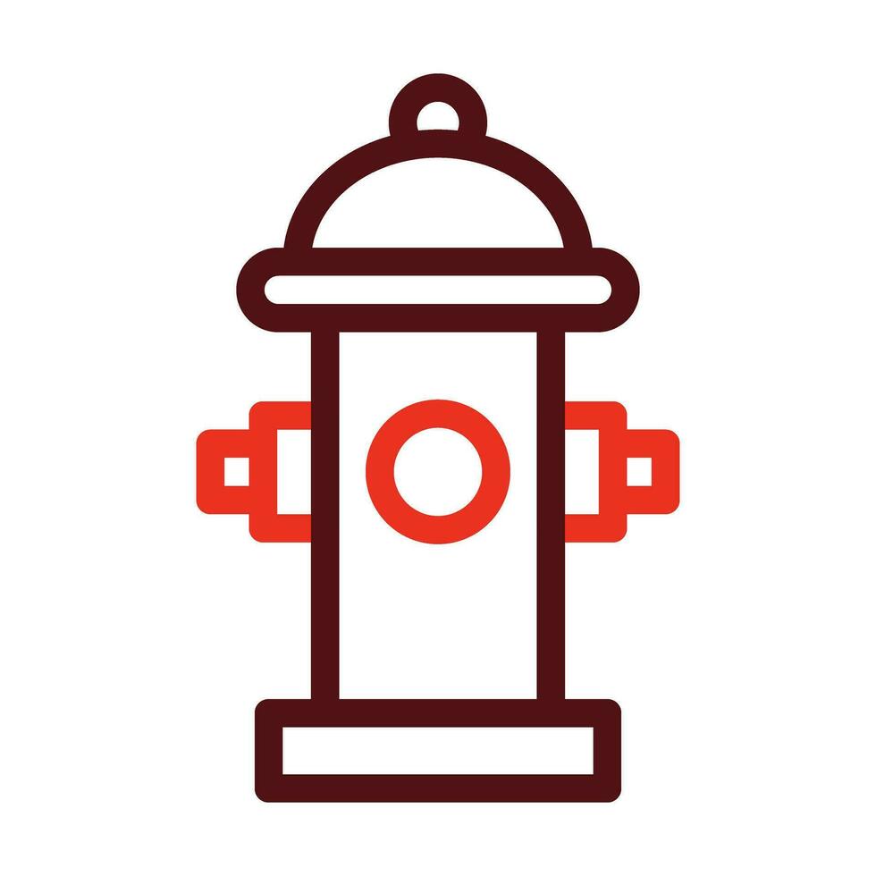 Fire Hydrant Vector Thick Line Two Color Icons For Personal And Commercial Use.