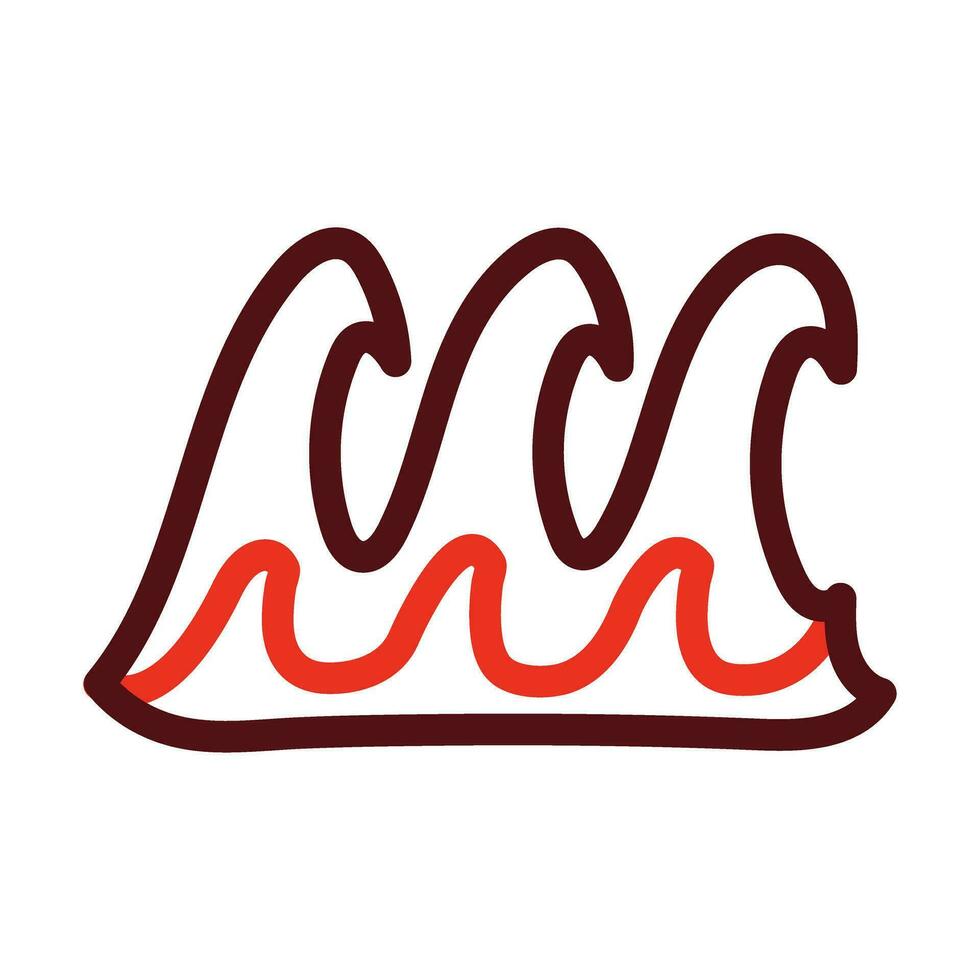 Waves Vector Thick Line Two Color Icons For Personal And Commercial Use.