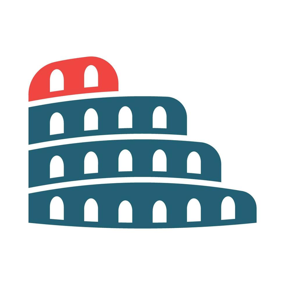 Colosseum Vector Glyph Two Color Icon For Personal And Commercial Use.