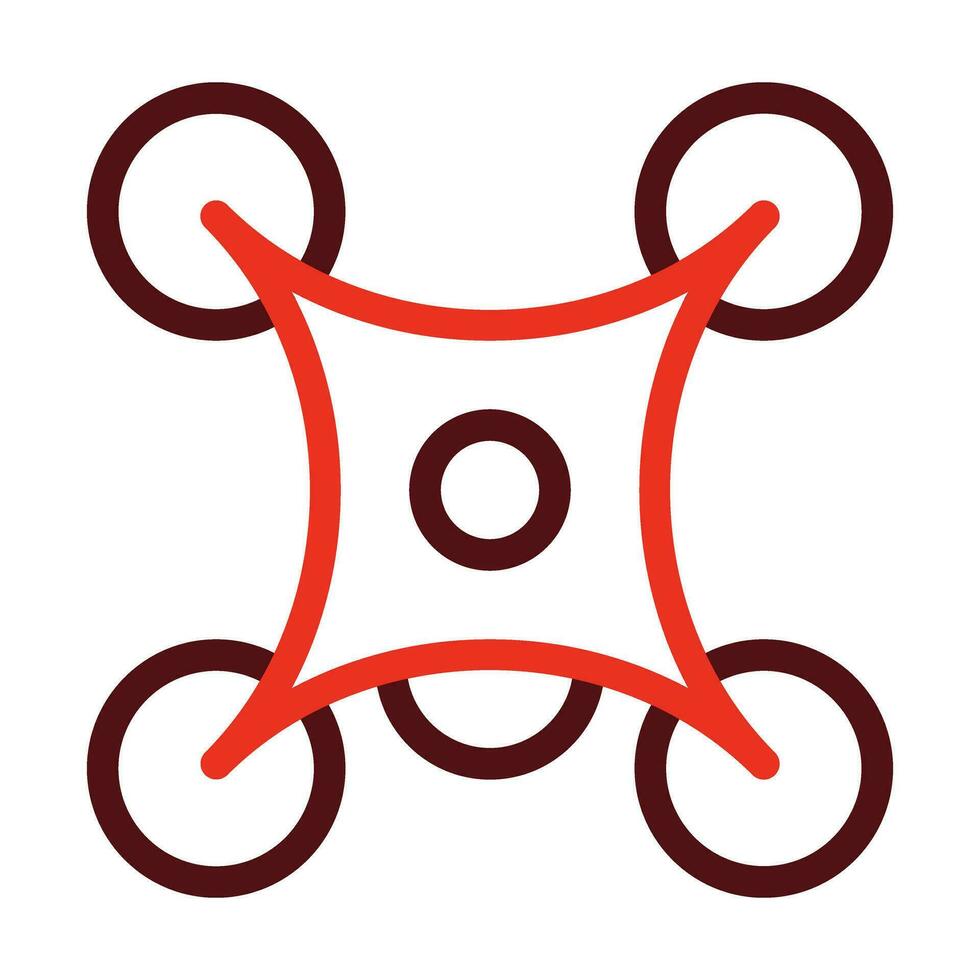 Quadcopter Vector Thick Line Two Color Icons For Personal And Commercial Use.