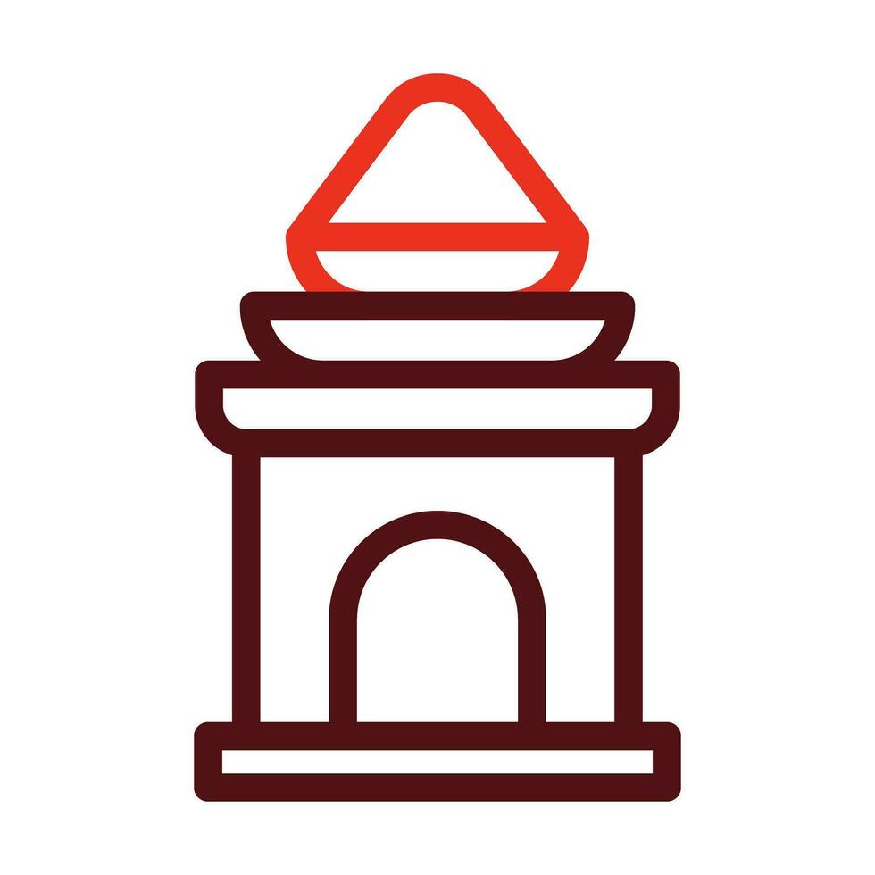 Temple Vector Thick Line Two Color Icons For Personal And Commercial Use.