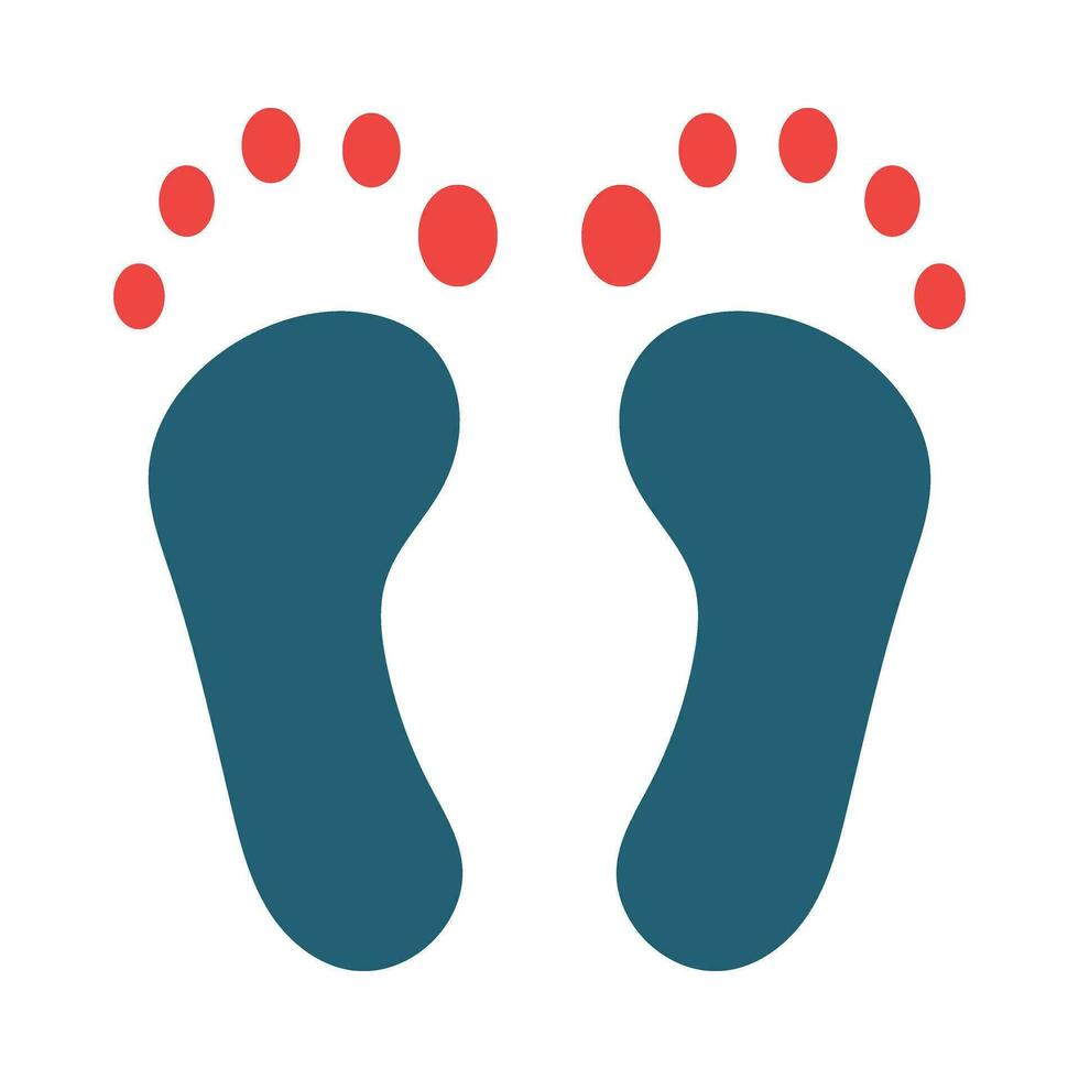 Footsteps Vector Glyph Two Color Icon For Personal And Commercial Use.