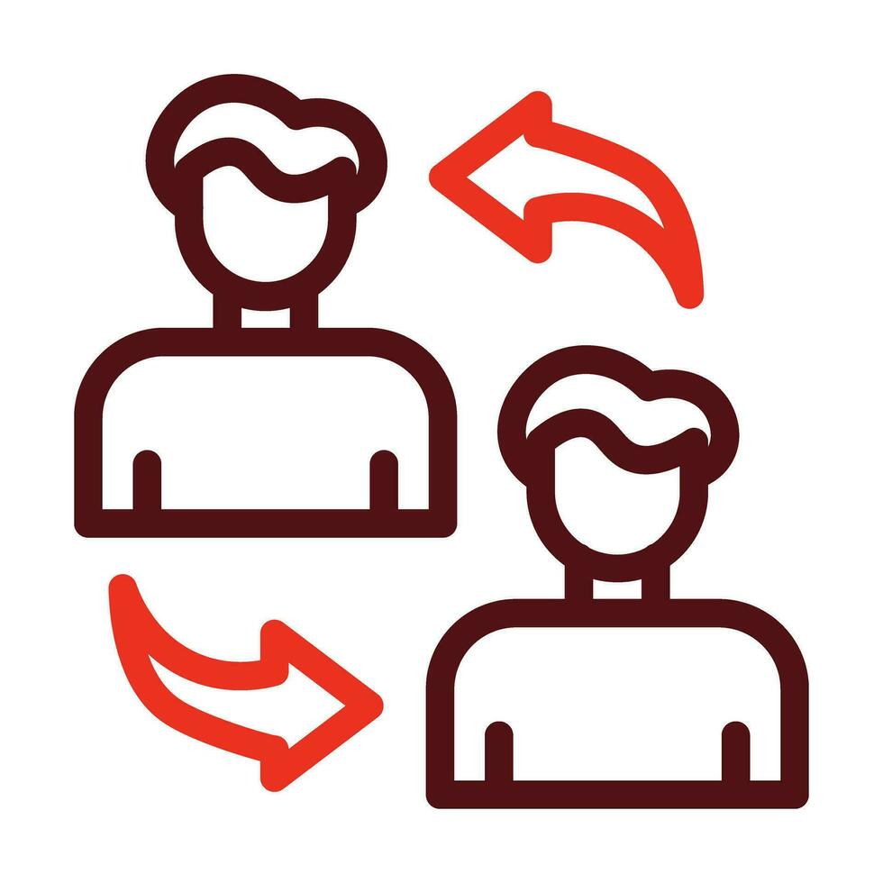 Peer To Peer Vector Thick Line Two Color Icons For Personal And Commercial Use.