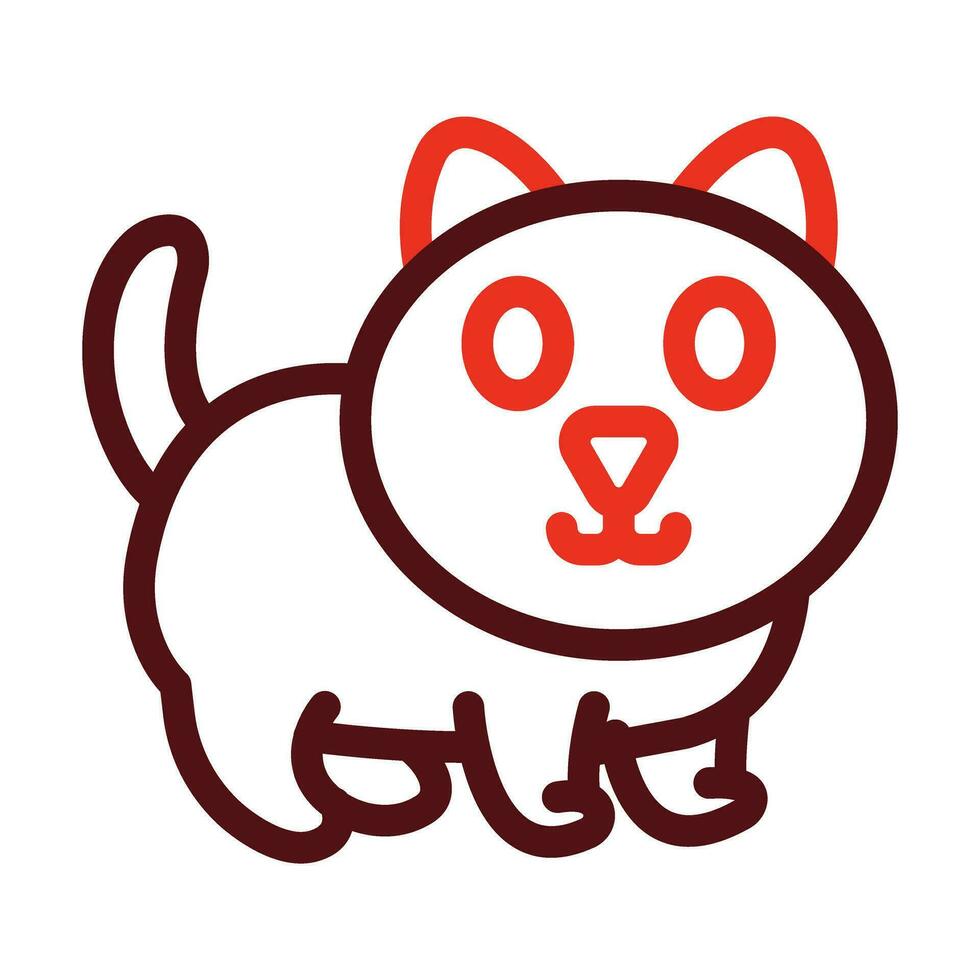 Cat Vector Thick Line Two Color Icons For Personal And Commercial Use.