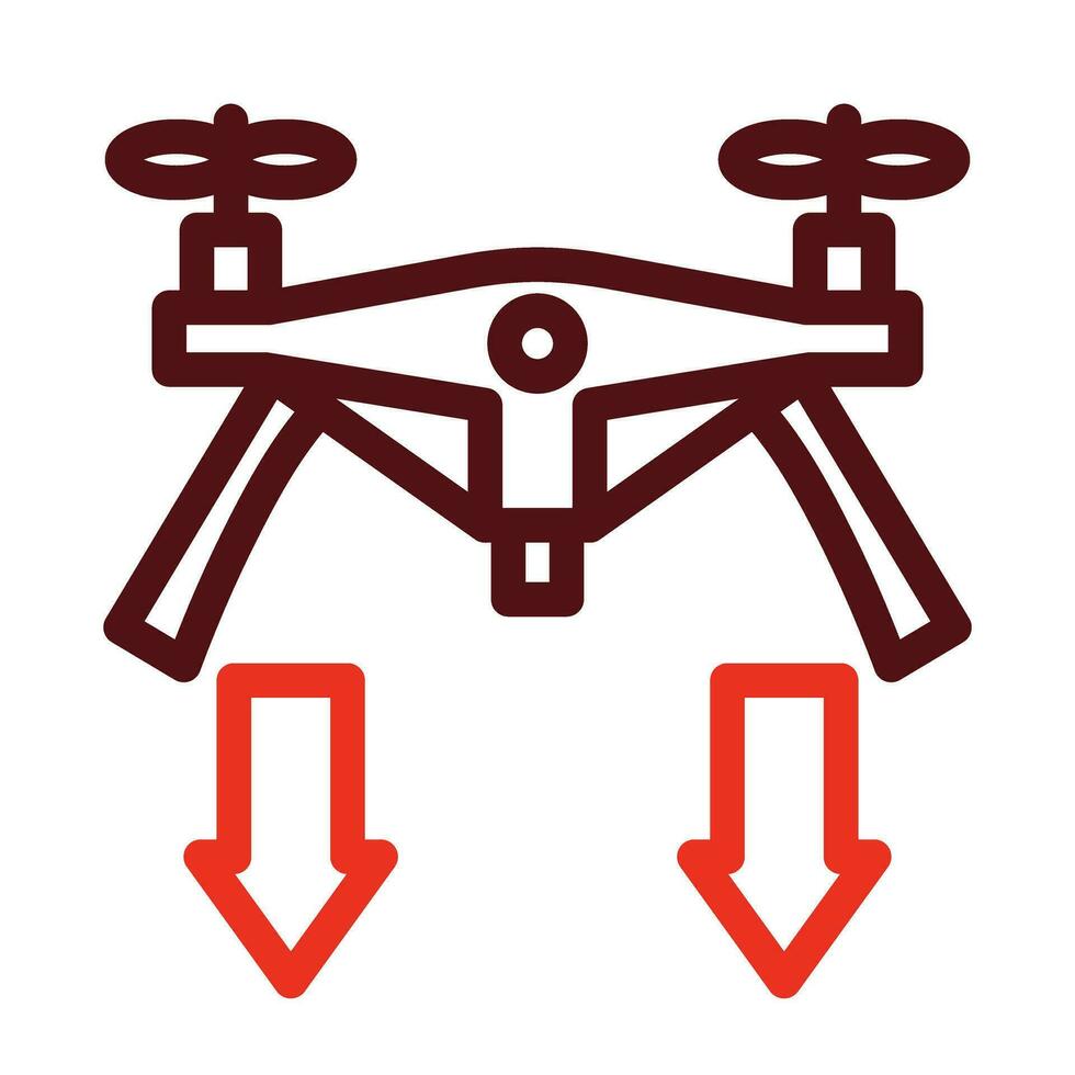 Landing Vector Thick Line Two Color Icons For Personal And Commercial Use.