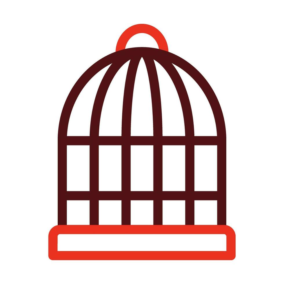 Cage Vector Thick Line Two Color Icons For Personal And Commercial Use.