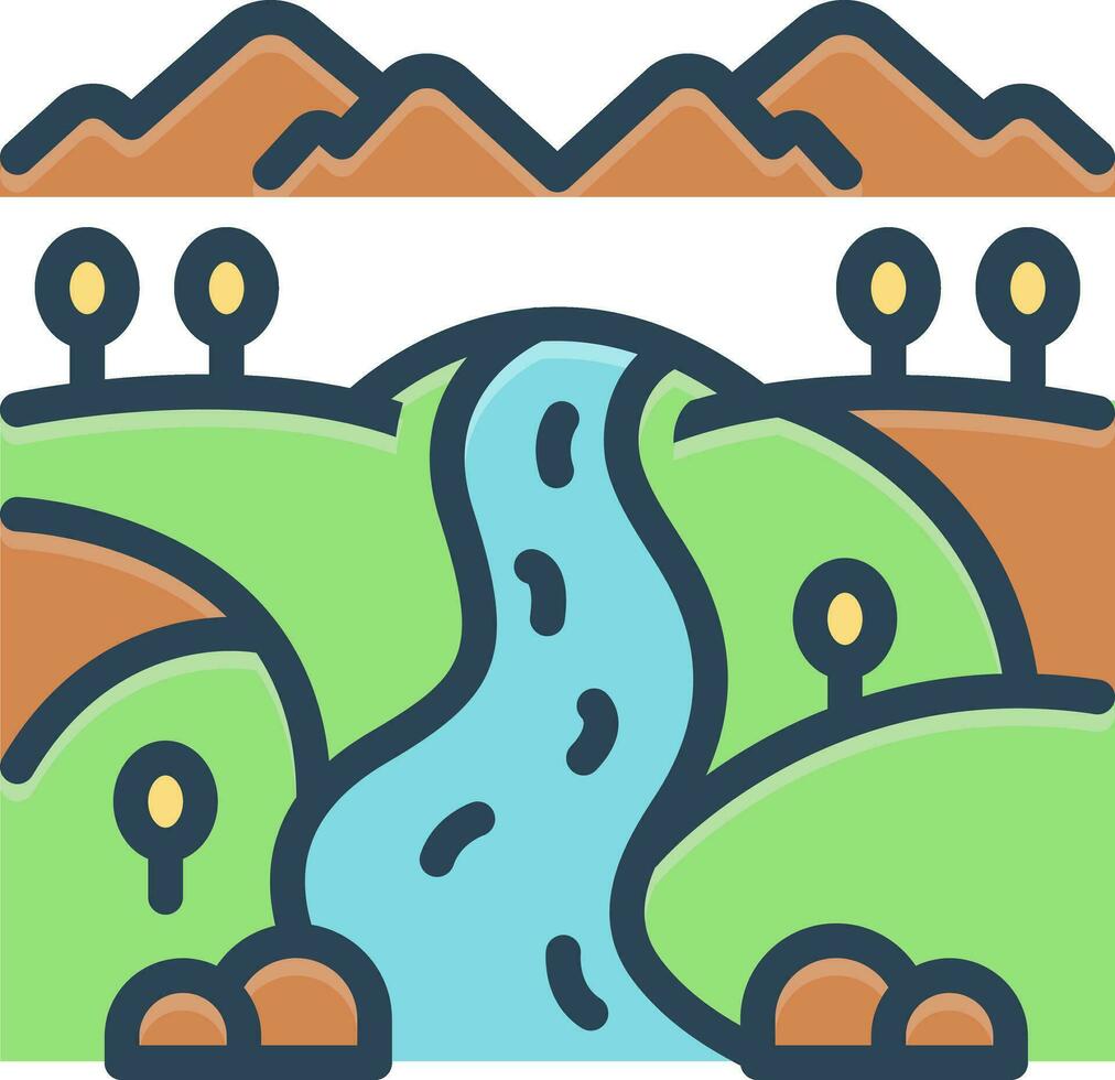 color icon for river vector