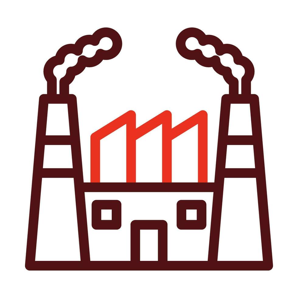 Power Plant Vector Thick Line Two Color Icons For Personal And Commercial Use.