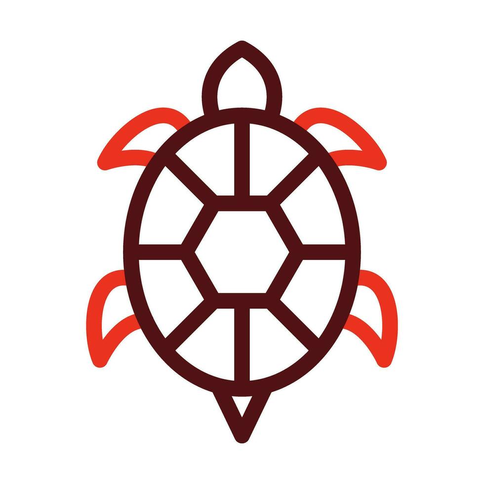 Turtle Vector Thick Line Two Color Icons For Personal And Commercial Use.
