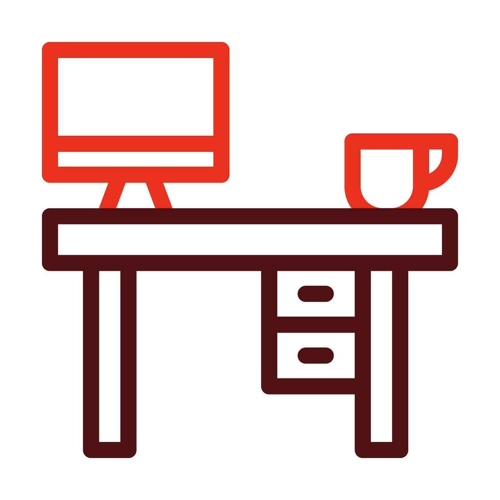 Workplace Vector Thick Line Two Color Icons For Personal And Commercial Use.