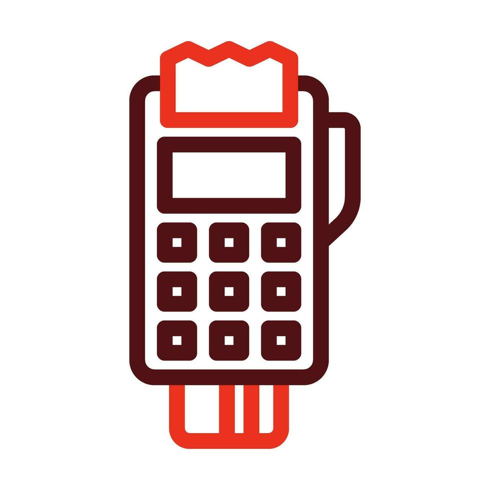 Pos Terminal Vector Thick Line Two Color Icons For Personal And Commercial Use.