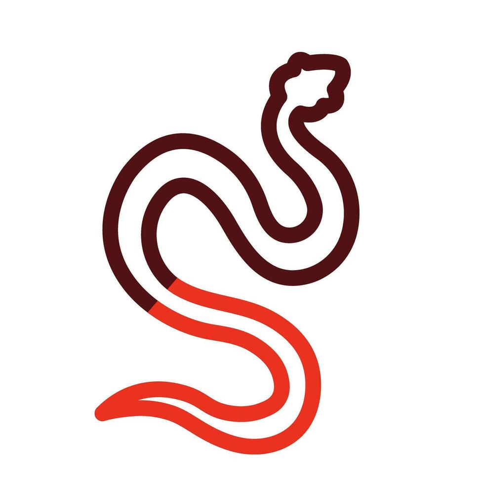 Snake Vector Thick Line Two Color Icons For Personal And Commercial Use.