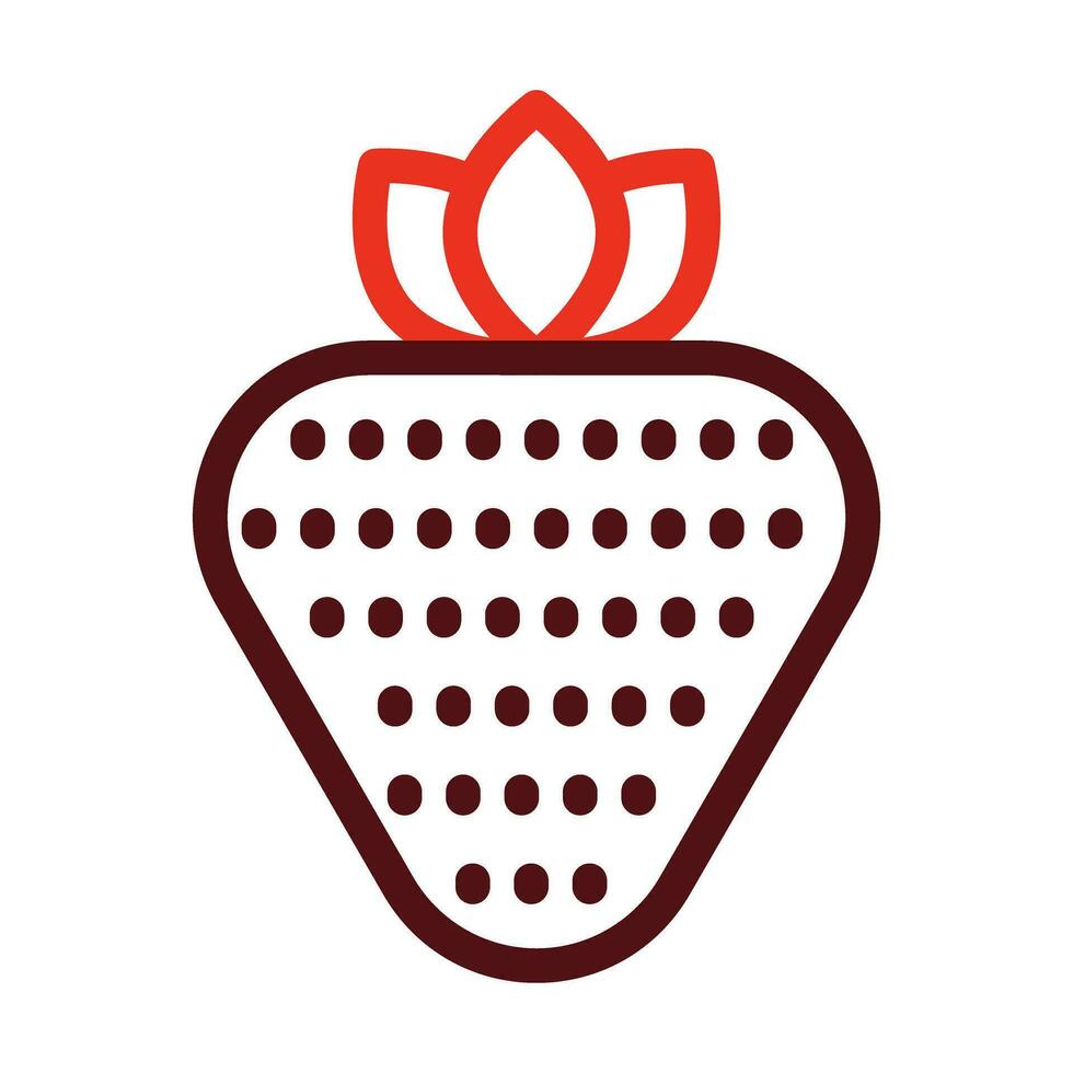 Strawberry Vector Thick Line Two Color Icons For Personal And Commercial Use.