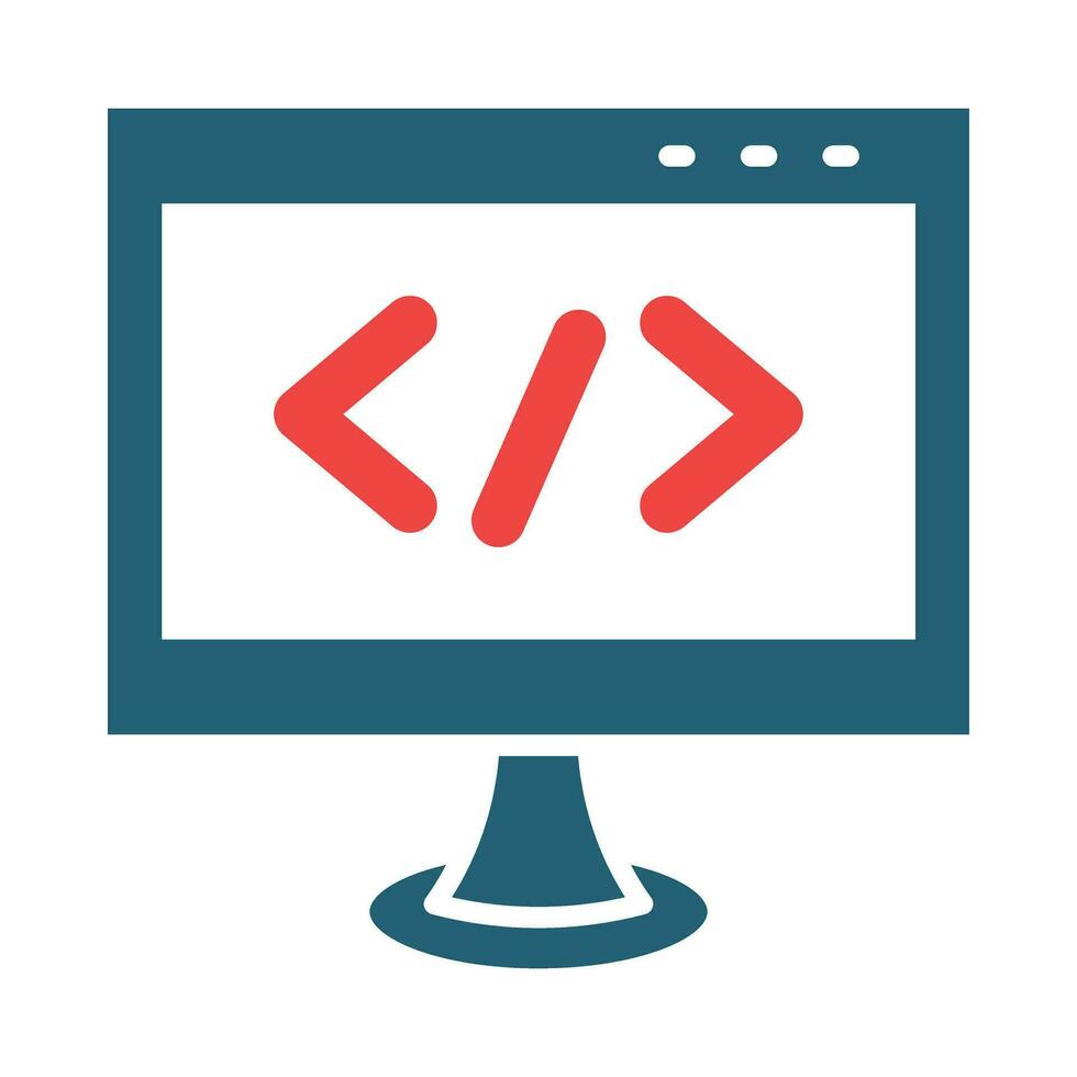 codificación vector glifo dos color icono para personal y comercial usar.