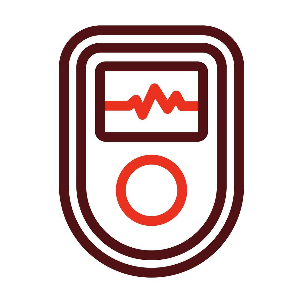 Pulse Oximeter Vector Thick Line Two Color Icons For Personal And Commercial Use.