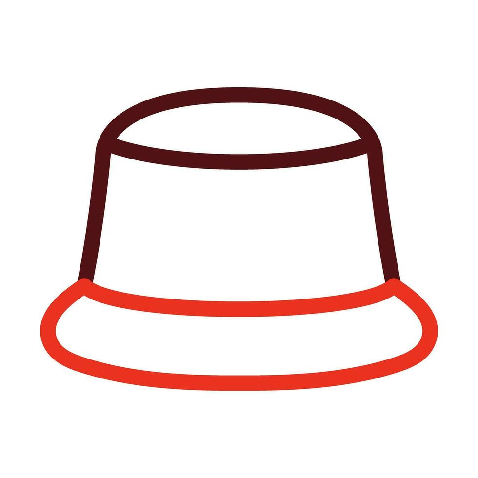 Bucket Hat Vector Thick Line Two Color Icons For Personal And Commercial Use.