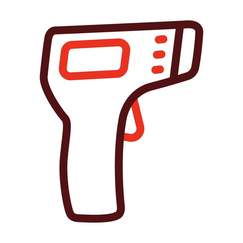 Thermometer Gun Vector Thick Line Two Color Icons For Personal And Commercial Use.