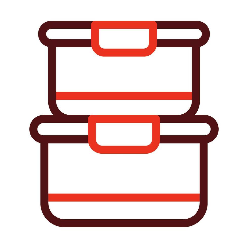 Food Container Vector Thick Line Two Color Icons For Personal And Commercial Use.