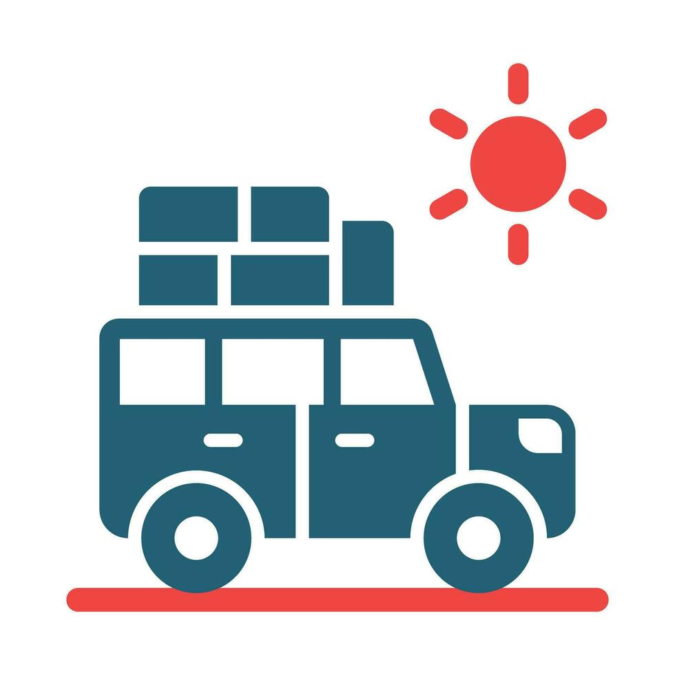 Weekend Trip Vector Glyph Two Color Icon For Personal And Commercial Use.