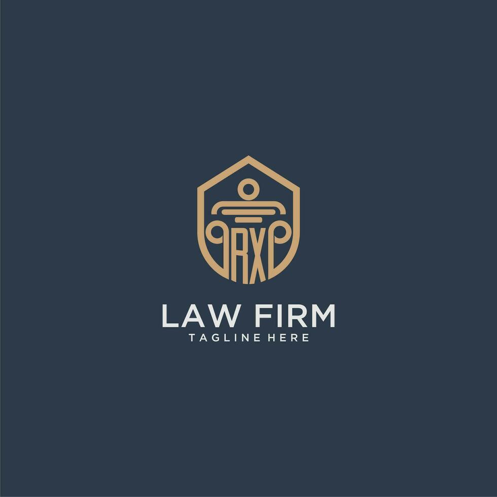 RX initial monogram for lawfirm logo ideas with creative polygon style design vector