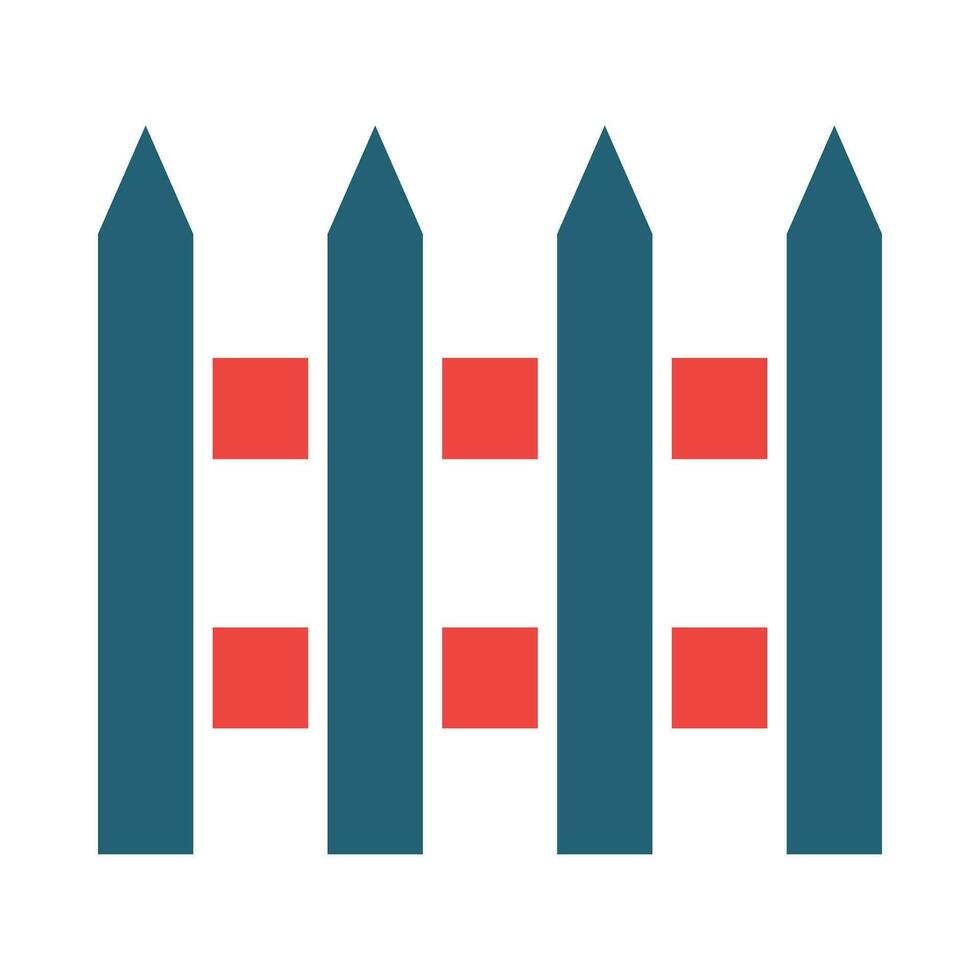 Fence Vector Glyph Two Color Icon For Personal And Commercial Use.