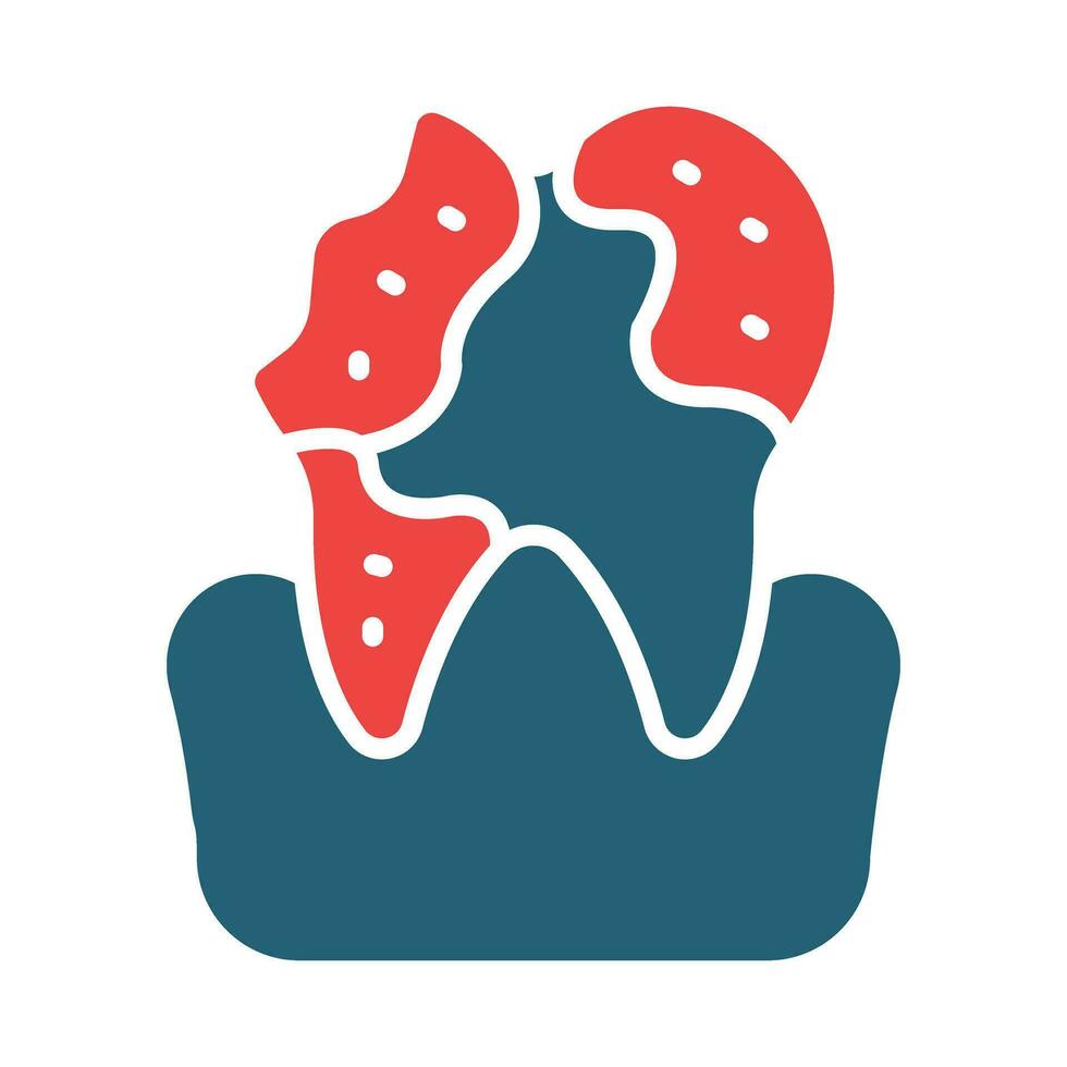 Decayed Vector Glyph Two Color Icon For Personal And Commercial Use.