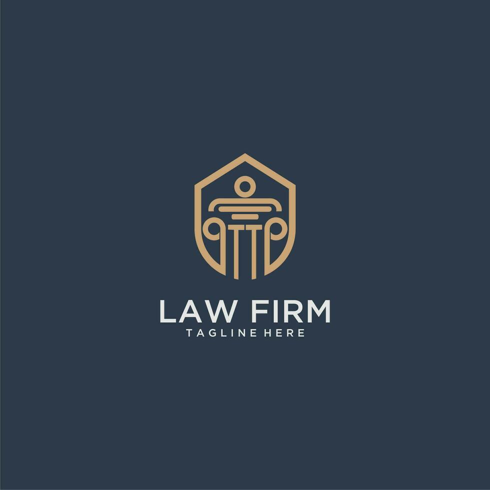 TT initial monogram for lawfirm logo ideas with creative polygon style design vector