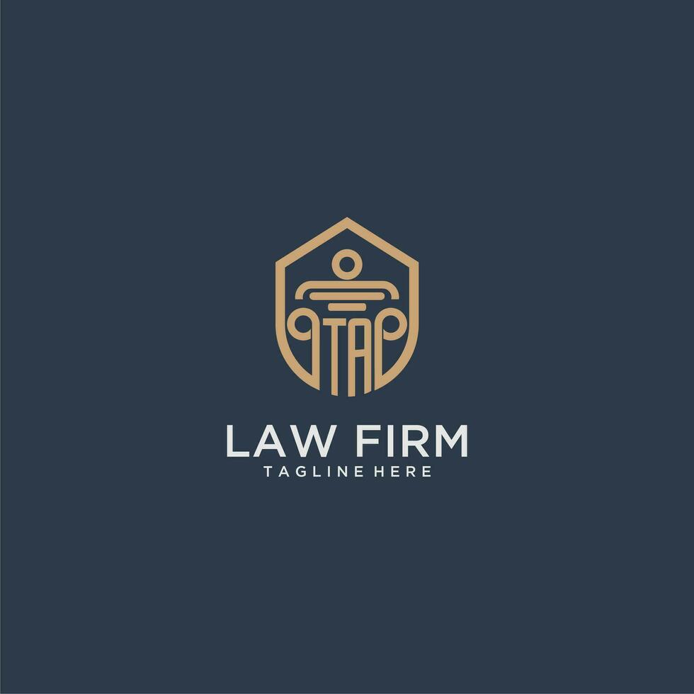 TA initial monogram for lawfirm logo ideas with creative polygon style design vector