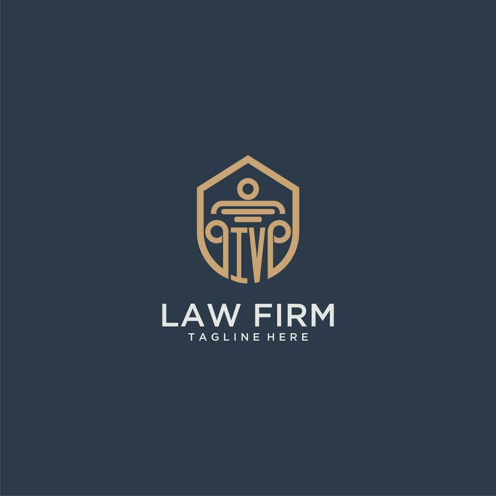 IV initial monogram for lawfirm logo ideas with creative polygon style design vector