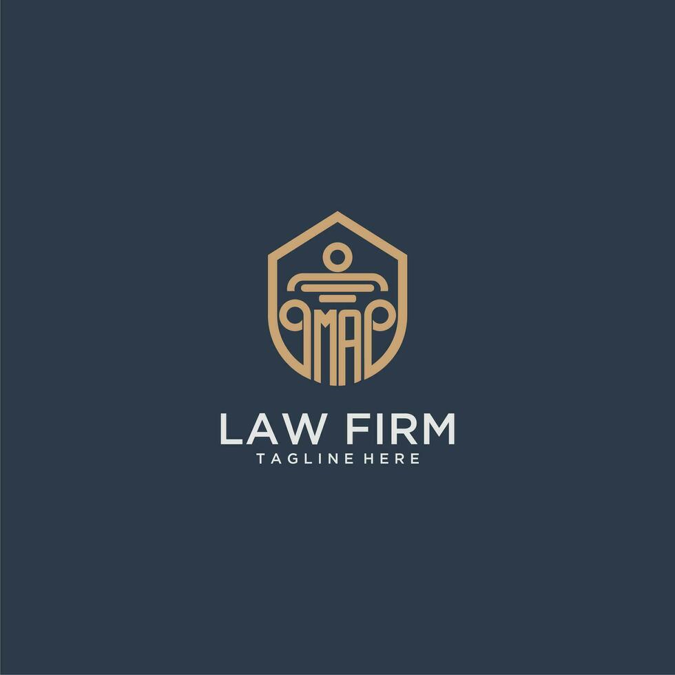 MA initial monogram for lawfirm logo ideas with creative polygon style design vector