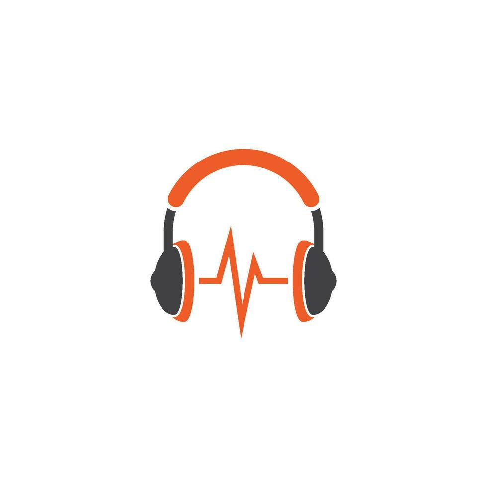 auriculares logo icono vector