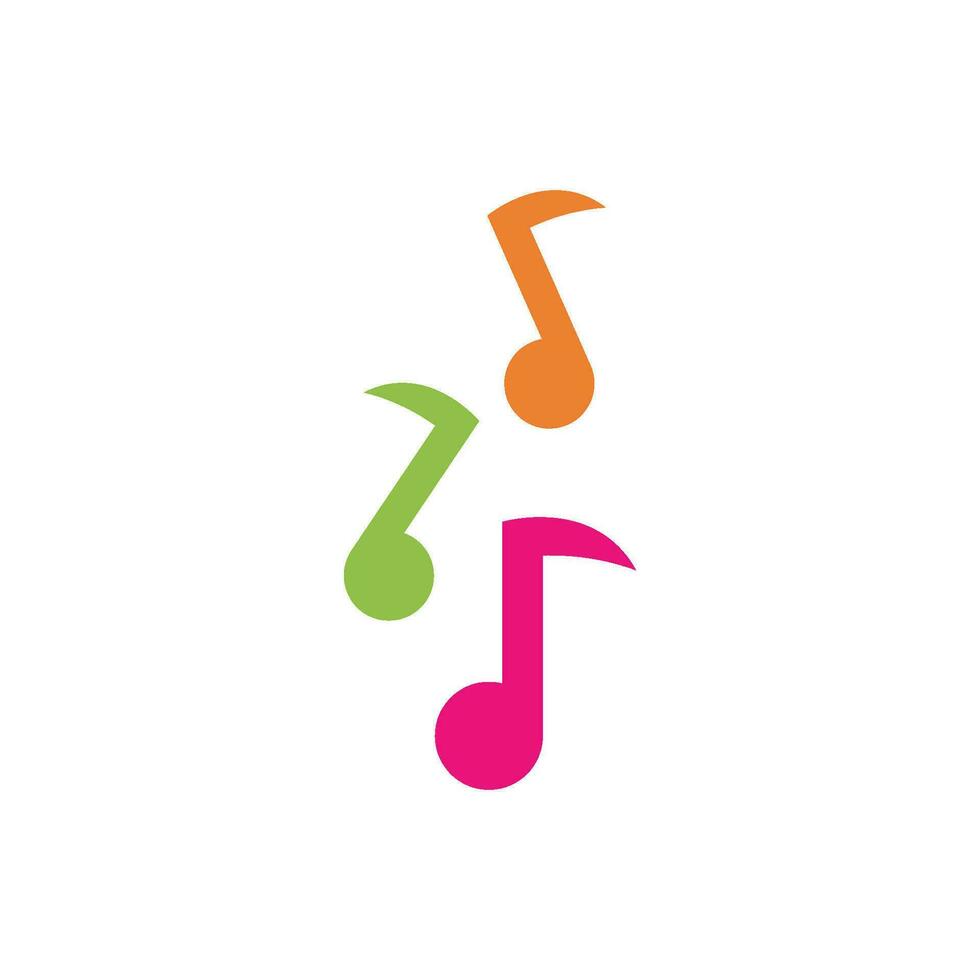 Music note logo icon vector