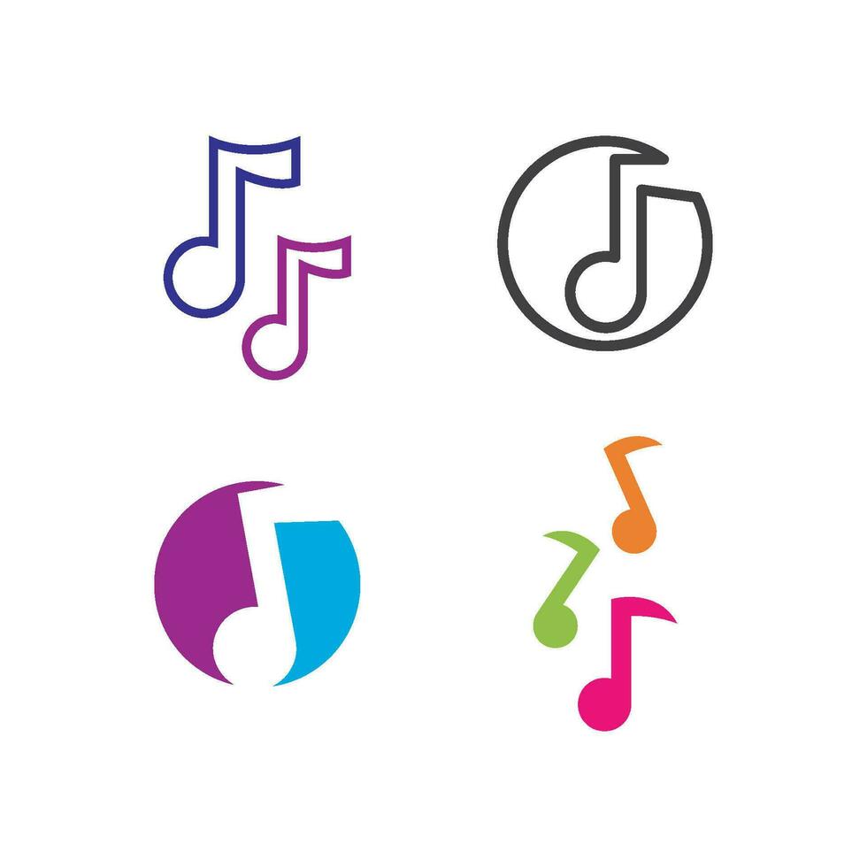 Music note logo icon vector