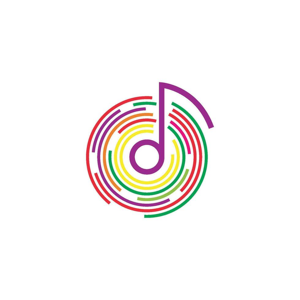 música Nota logo icono vector