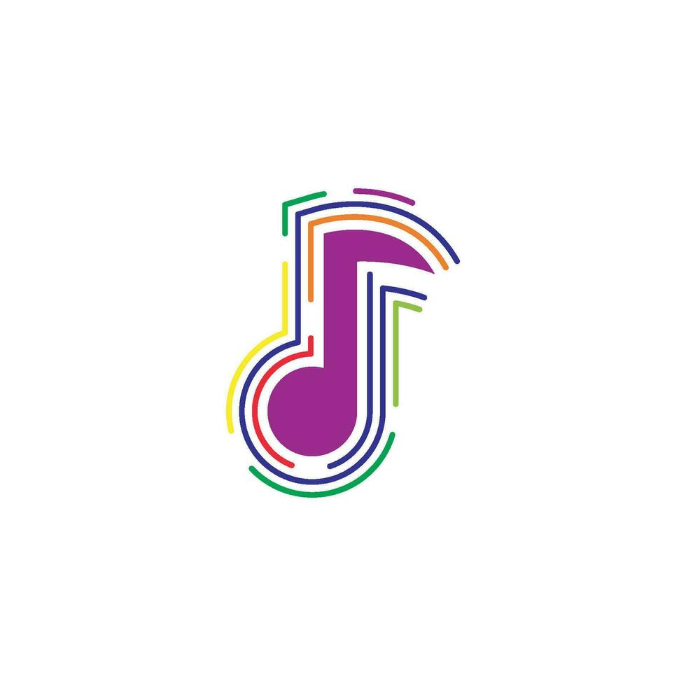 Music note logo icon vector