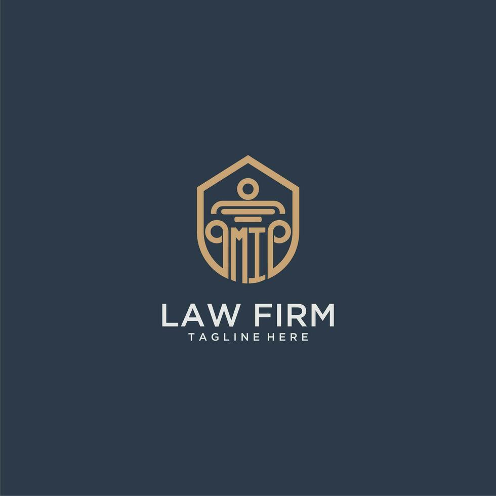 MI initial monogram for lawfirm logo ideas with creative polygon style design vector