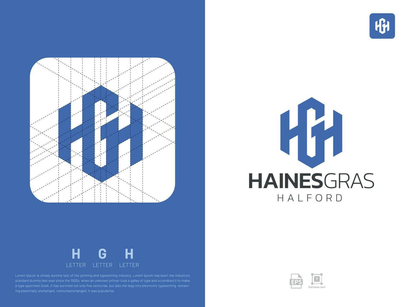 letra hg monograma inicial logo, geométrico, moderno, degradado, cuadrícula logo vector