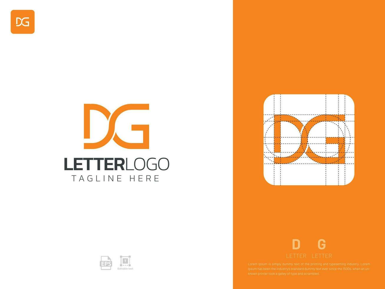 Letter DG monogram initial logo, geometric, modern, gradient, grid logo vector