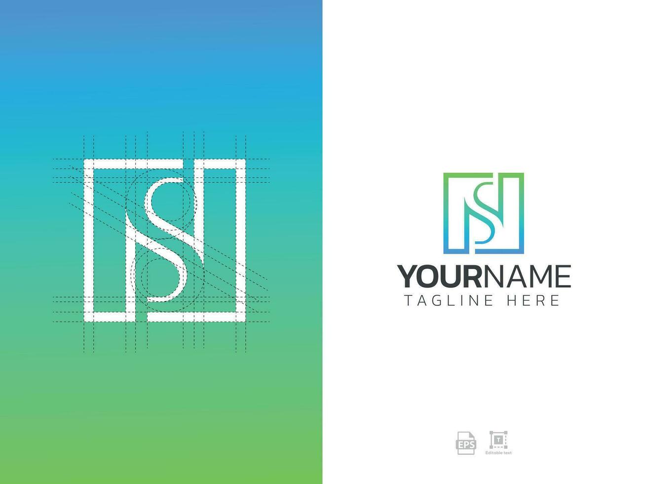 Letter S monogram initial logo, geometric, modern, gradient, grid logo vector