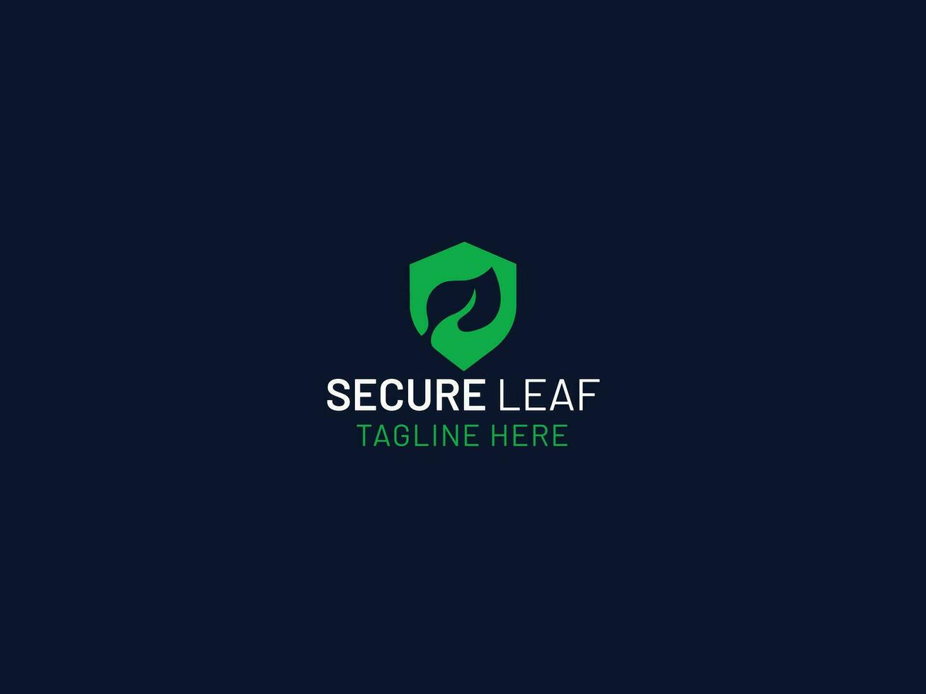 Secure leaf logo design vector