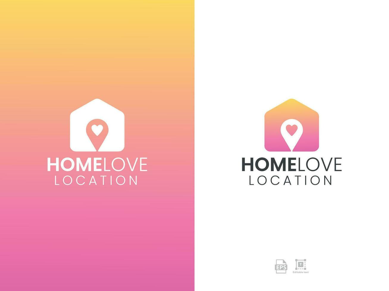 Home love logo design vector