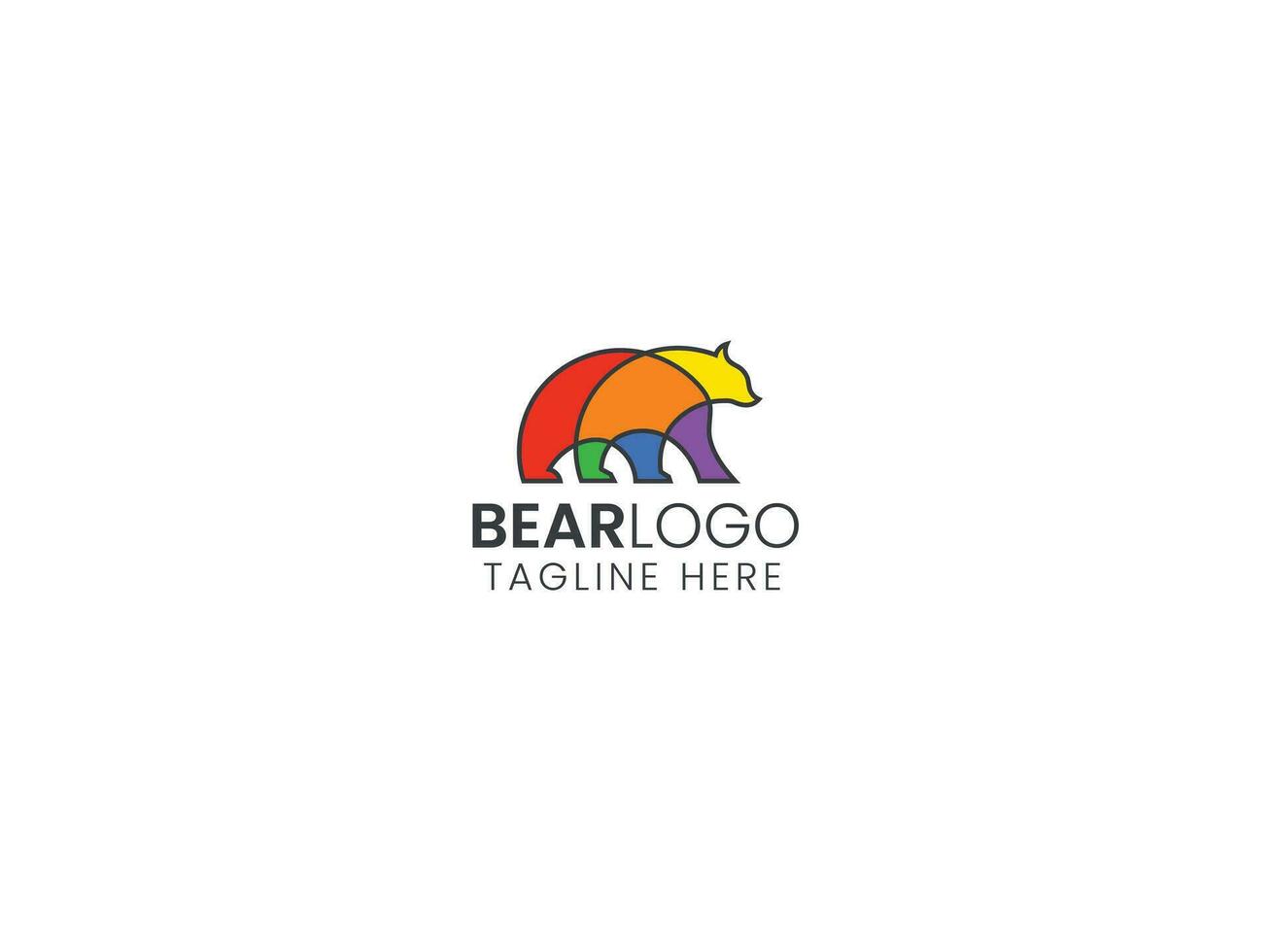 Bear lofo design vector
