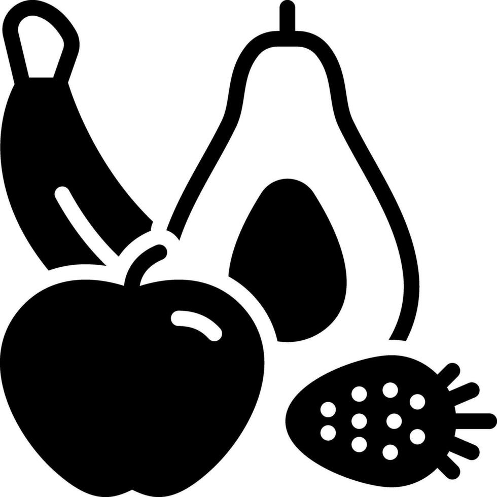 solid icon for fruits vector