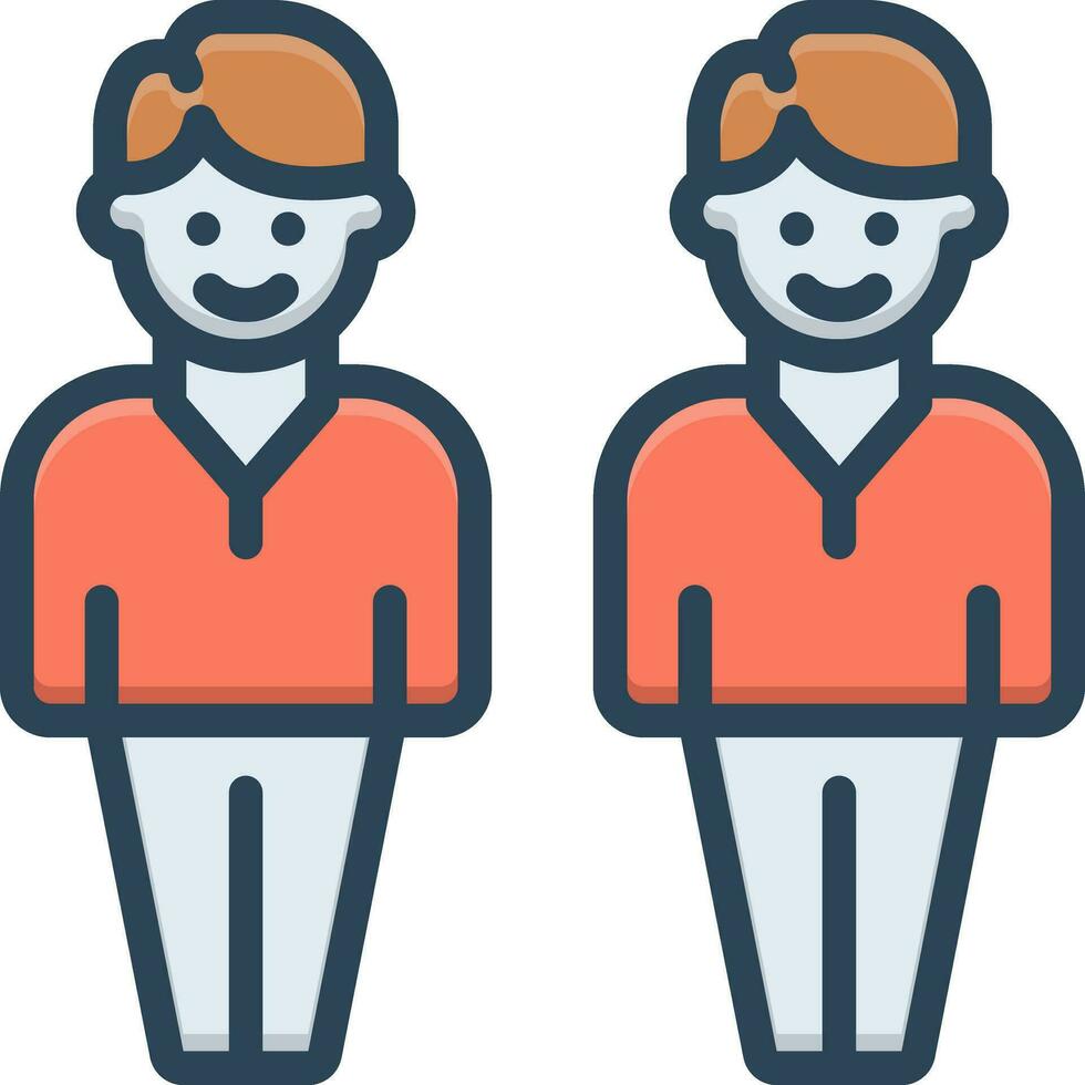 color icon for twins vector