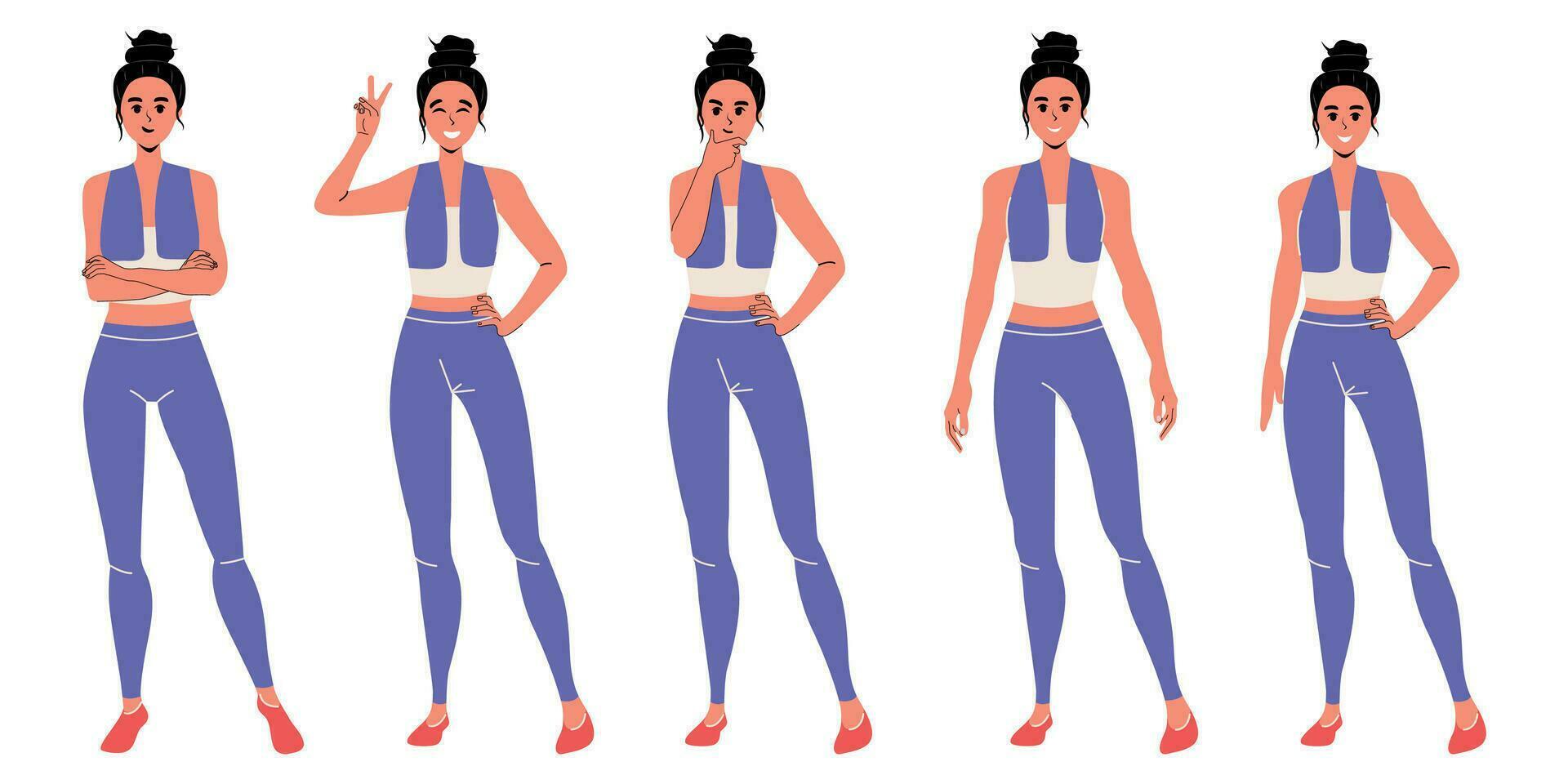 Woman in flat style. Isolated. Vector Illustration. White background