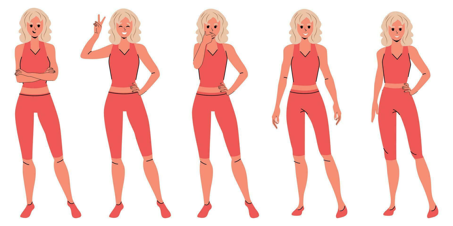 Set with girls vector