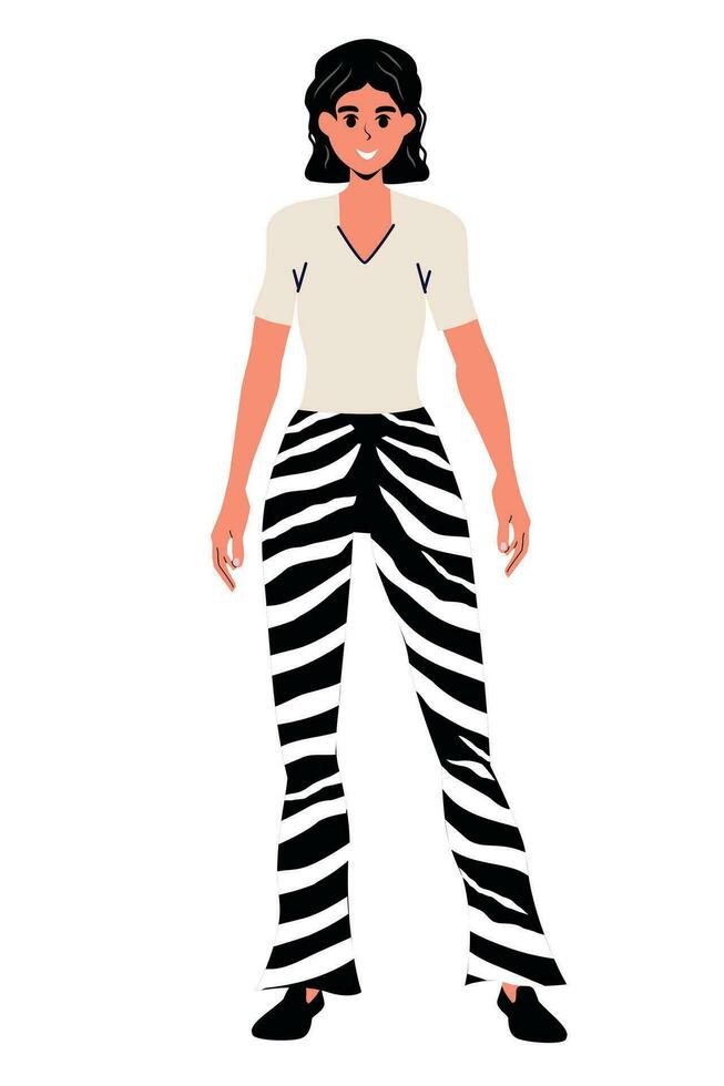 Girl in flat style. Isolated. Vector Illustration. White background. People