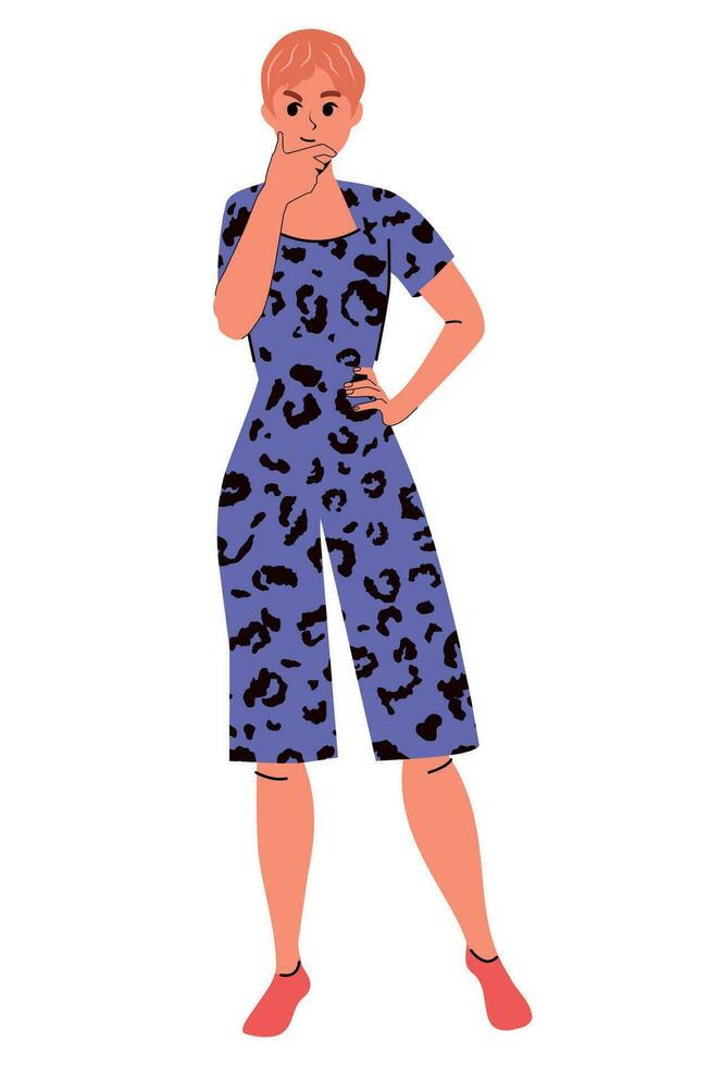 Girl in flat style. Isolated. Vector Illustration. White background
